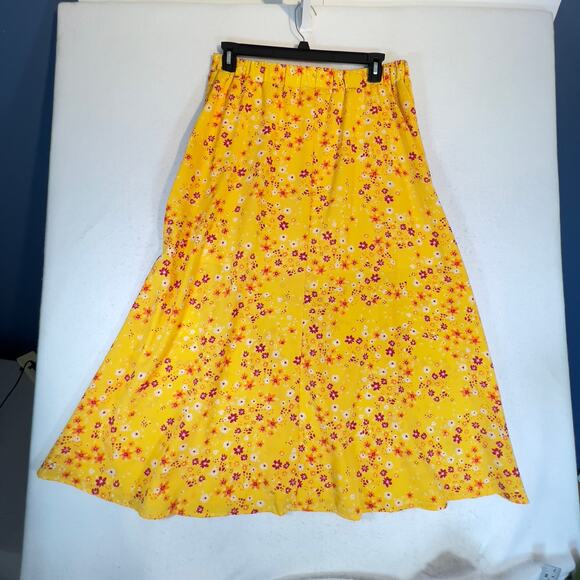 BCBGeneration 36"L Fit & Flare Midi Skirt Lrg 1/2 Lined Boho Retro Floral 60's - Picture 11 of 16
